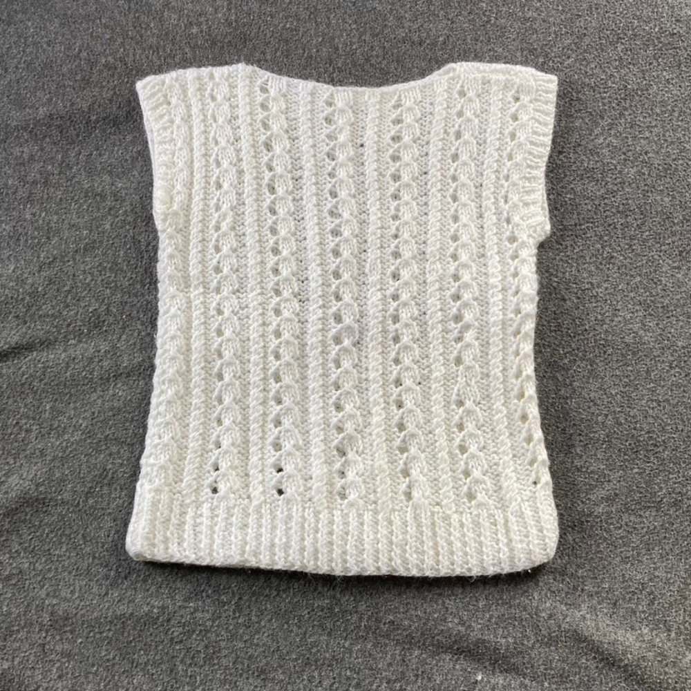 Sleeveless Sweater Tank, original vintage handmade crochet knit for layering